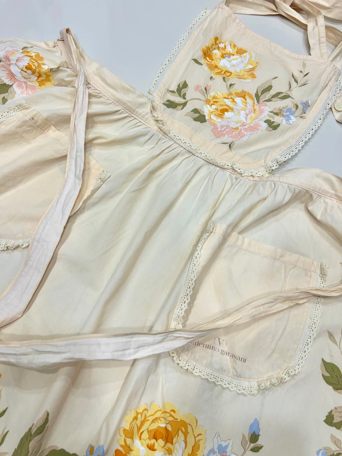 발렌티노 에이프런 원피스 연노랑 빈티지 상품이미지3