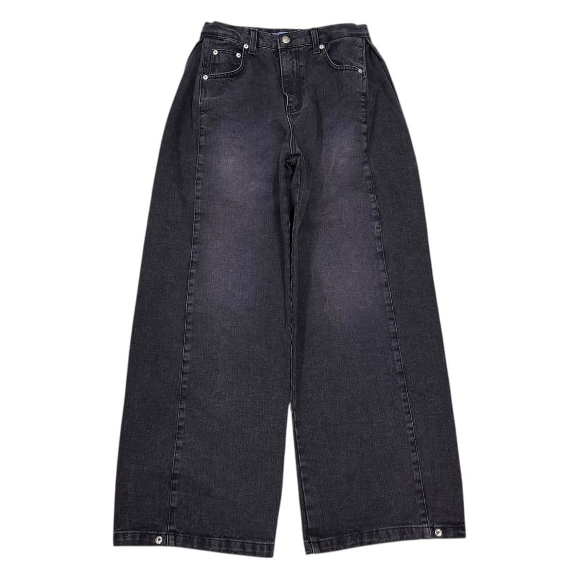 로제프란츠 사이드 턱 와이드 데님팬츠 바지 핑크블랙 M 상품이미지1