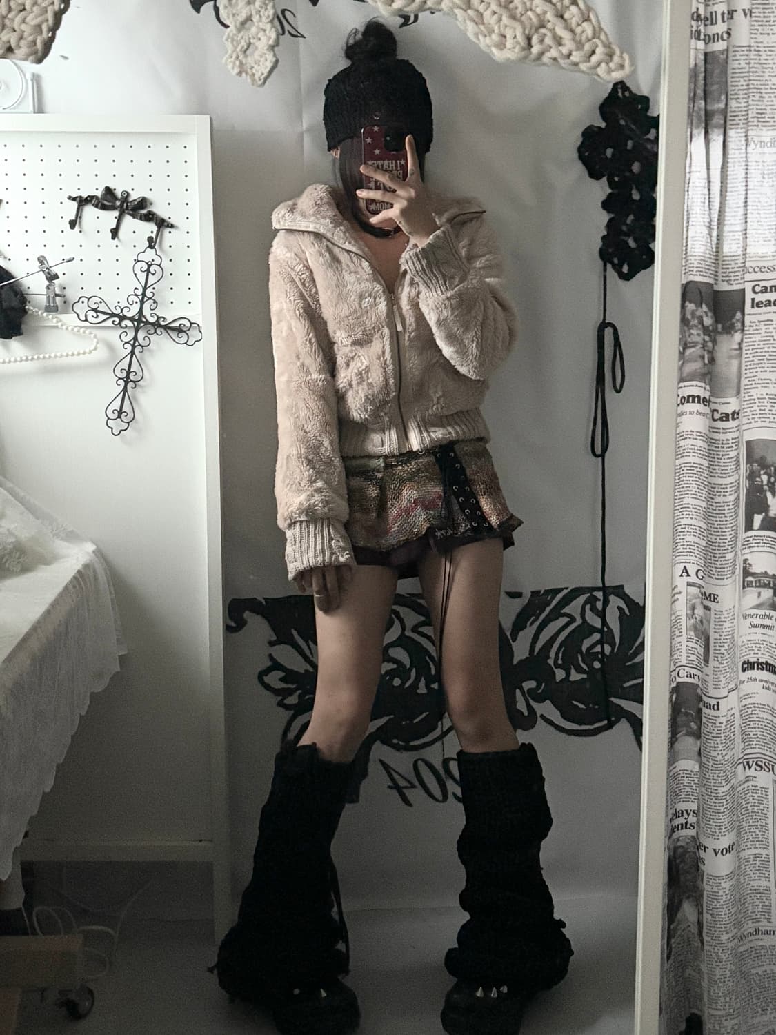 • beige fur zip-up 상품이미지3