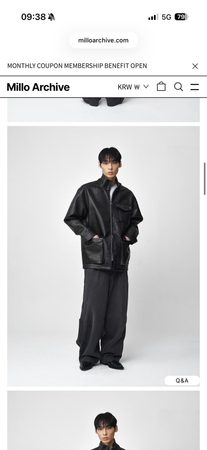 [밀로 아카이브] 빈티지 미들 가죽 재킷 페이드 블랙 M 상품이미지3