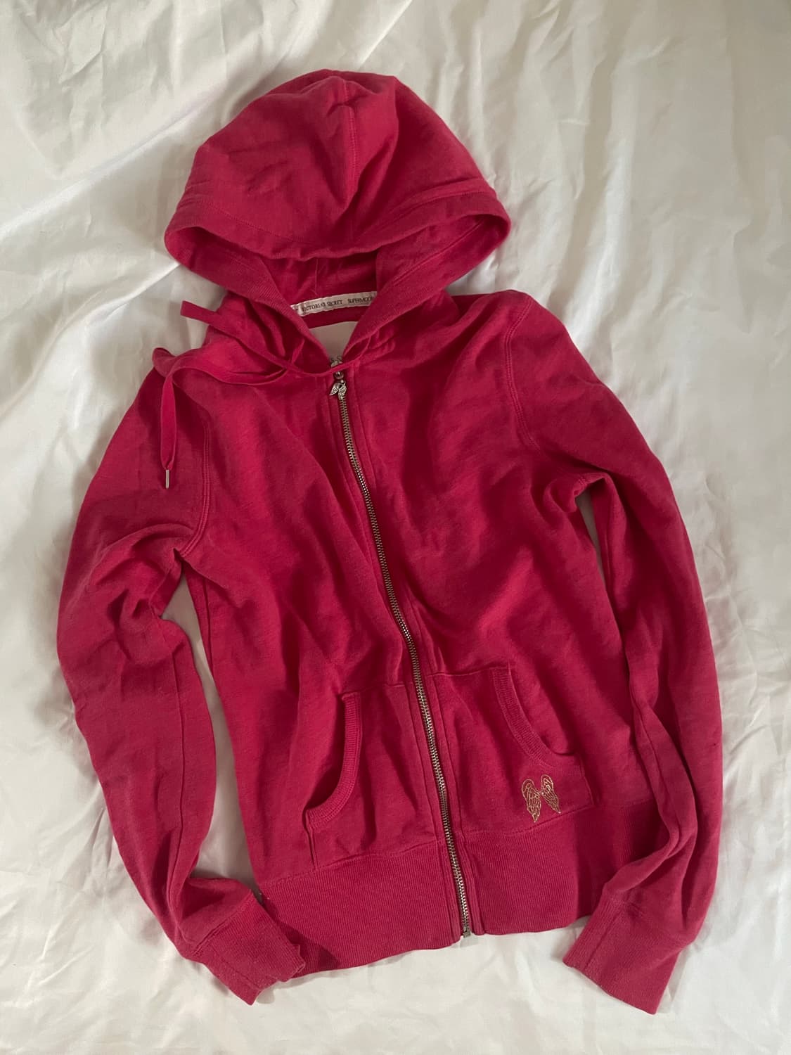 빈티지 빅토리아시크릿 핫핑크 하이틴 날개 갸루 후드집업 상품이미지2