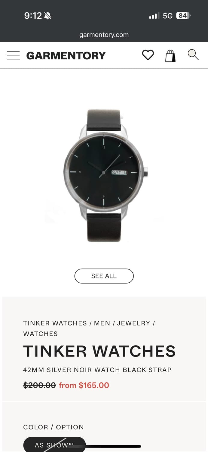 TINKER 팅커 쿼츠 시계 블랙 상품이미지5