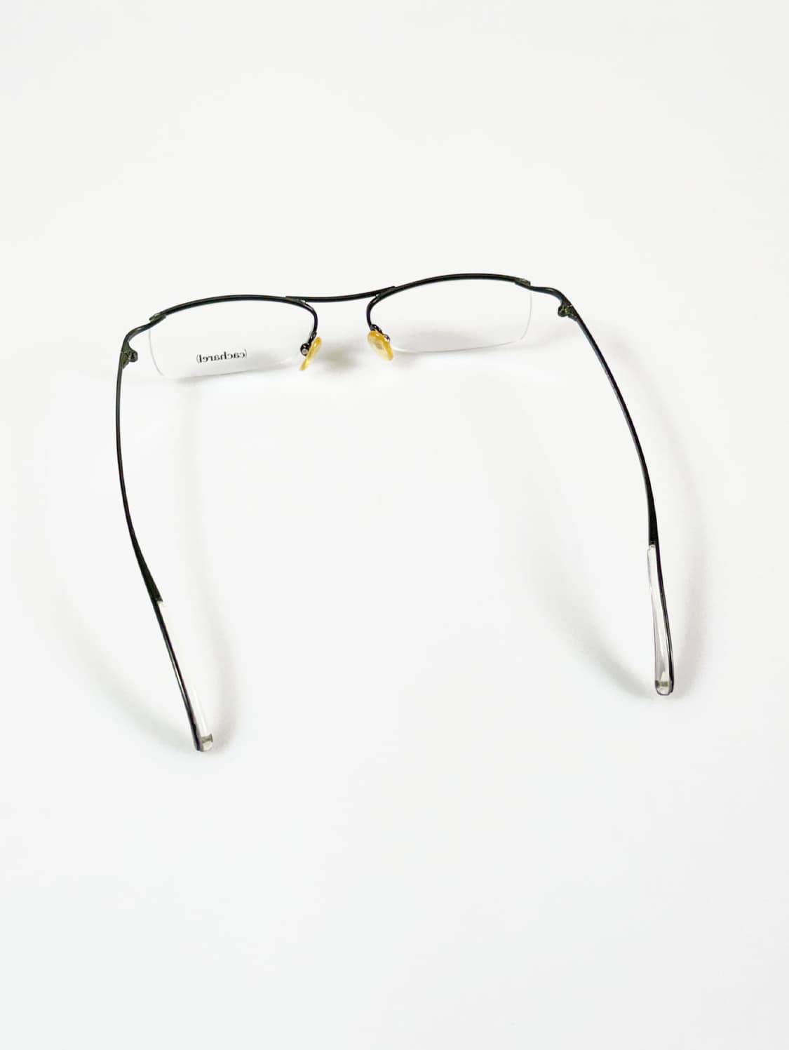 cacharel 블랙 반무테 스퀘어 메탈 프레임 빈티지 안경 상품이미지5