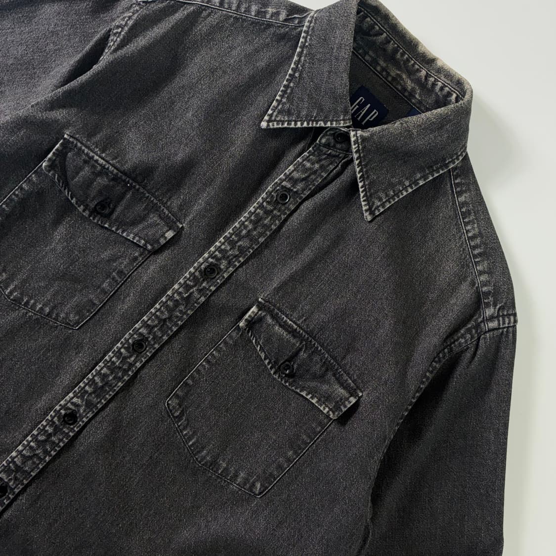 GAP 갭 00‘s 흑청 피그먼트 셔츠 상품이미지3