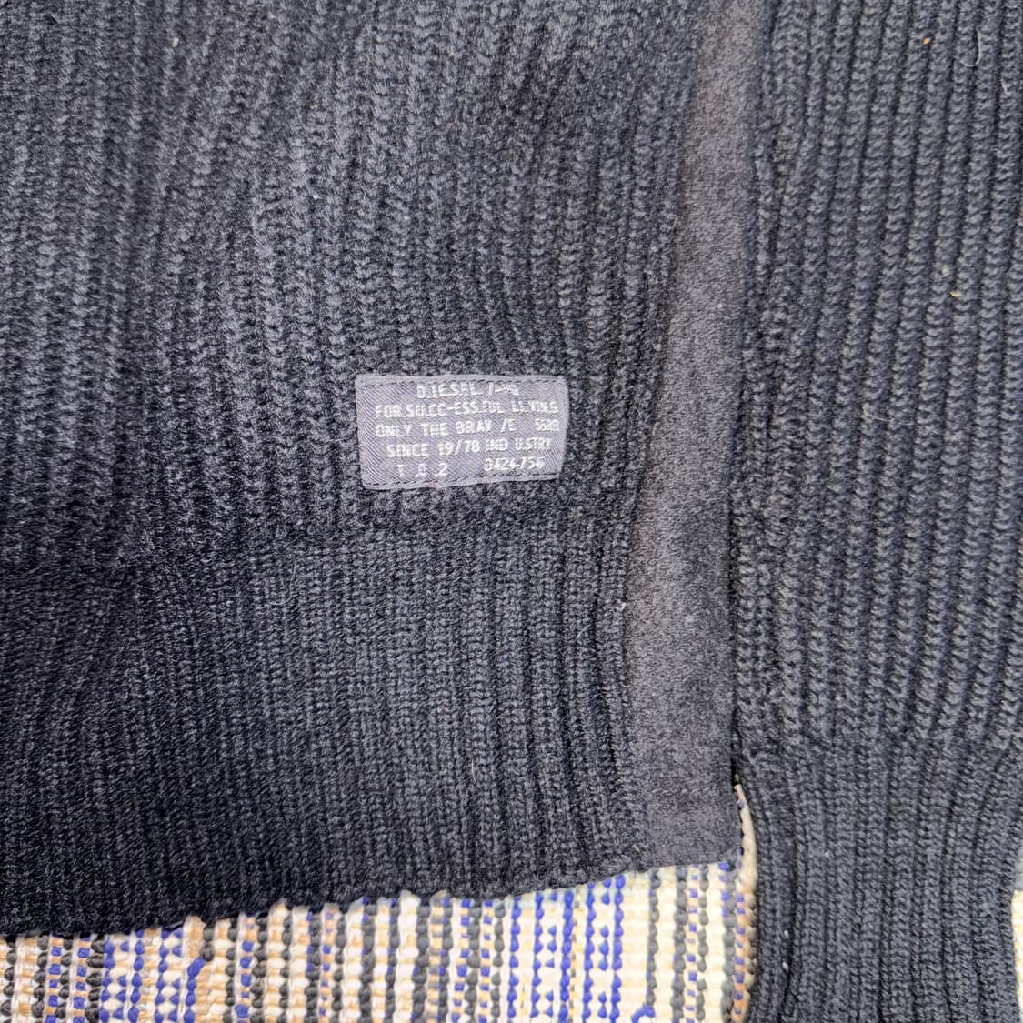 디젤 울 니트 콤비 피코트 상품이미지4