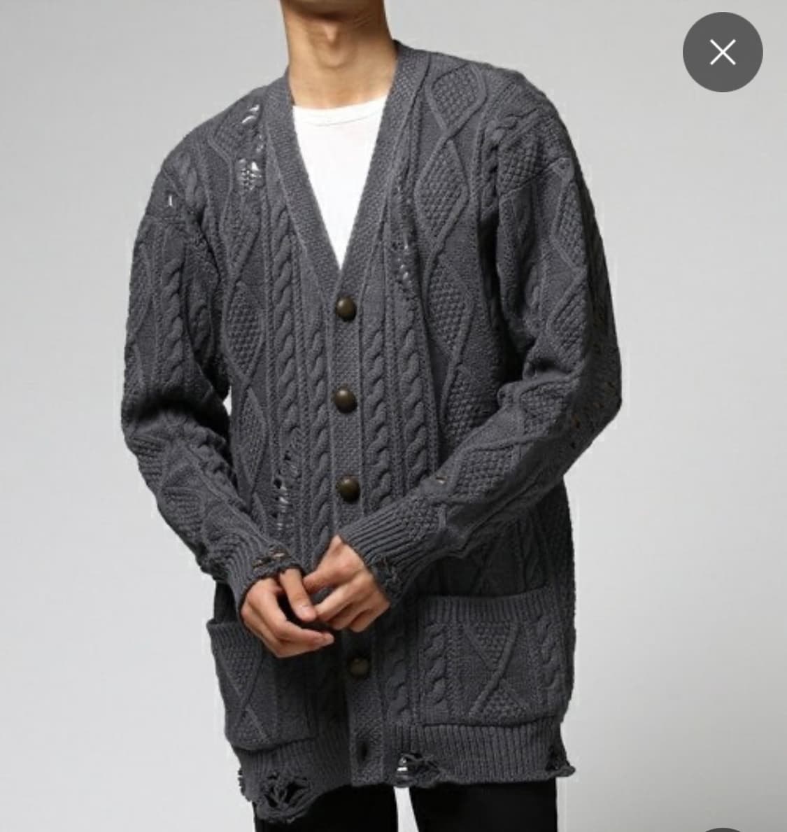 미하라야스히로 데미지가디건 상품이미지5