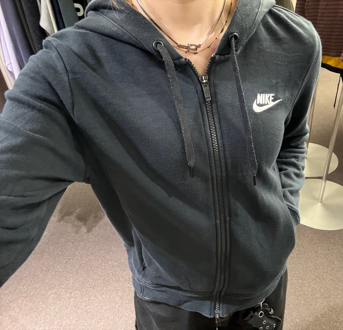 M)나이키 빈티지 여성 블랙 후드집업 상품이미지3