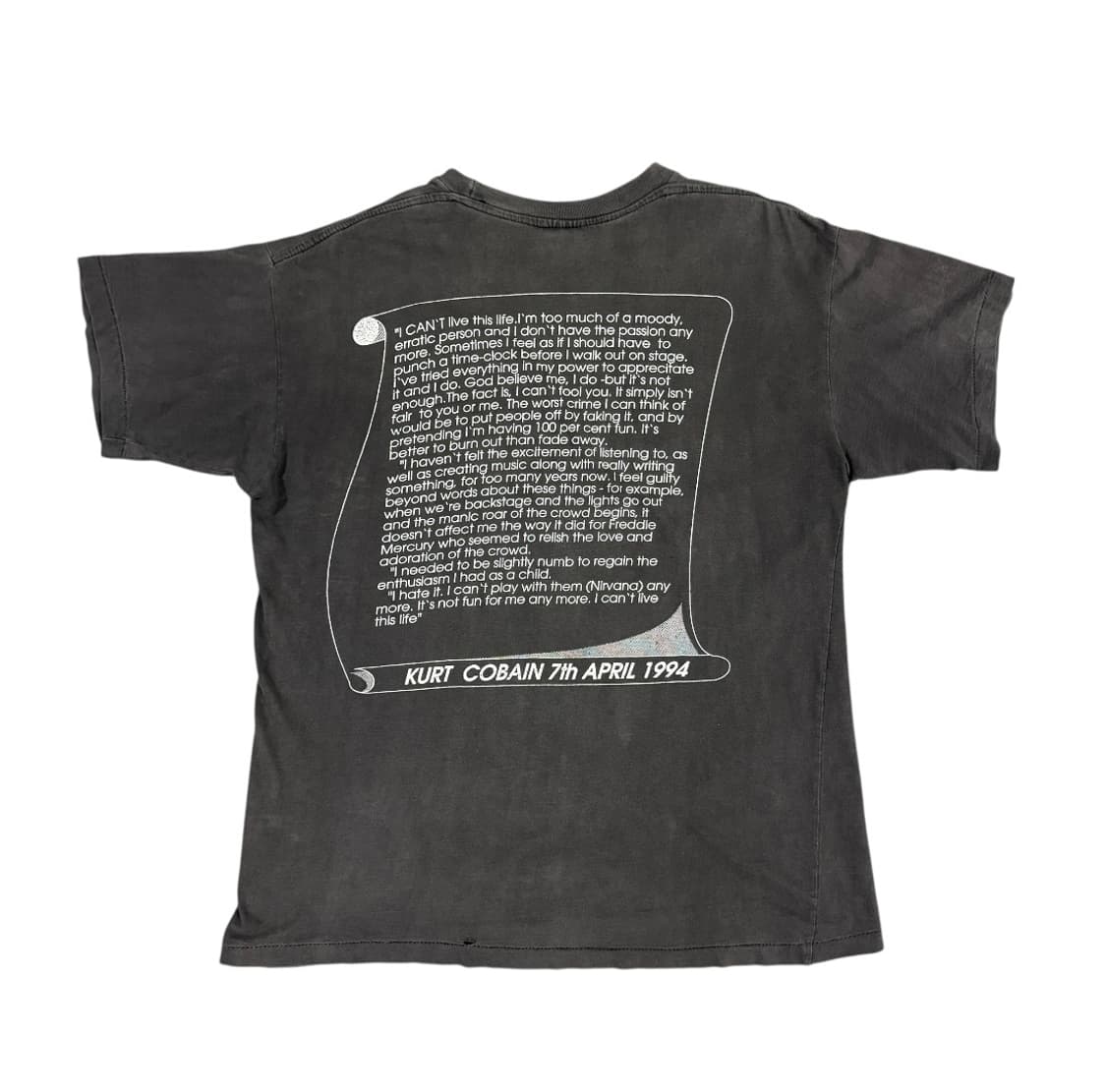 빈티지 90s Kurt Cobain 커트 코베인 메모리얼 티셔츠 상품이미지2