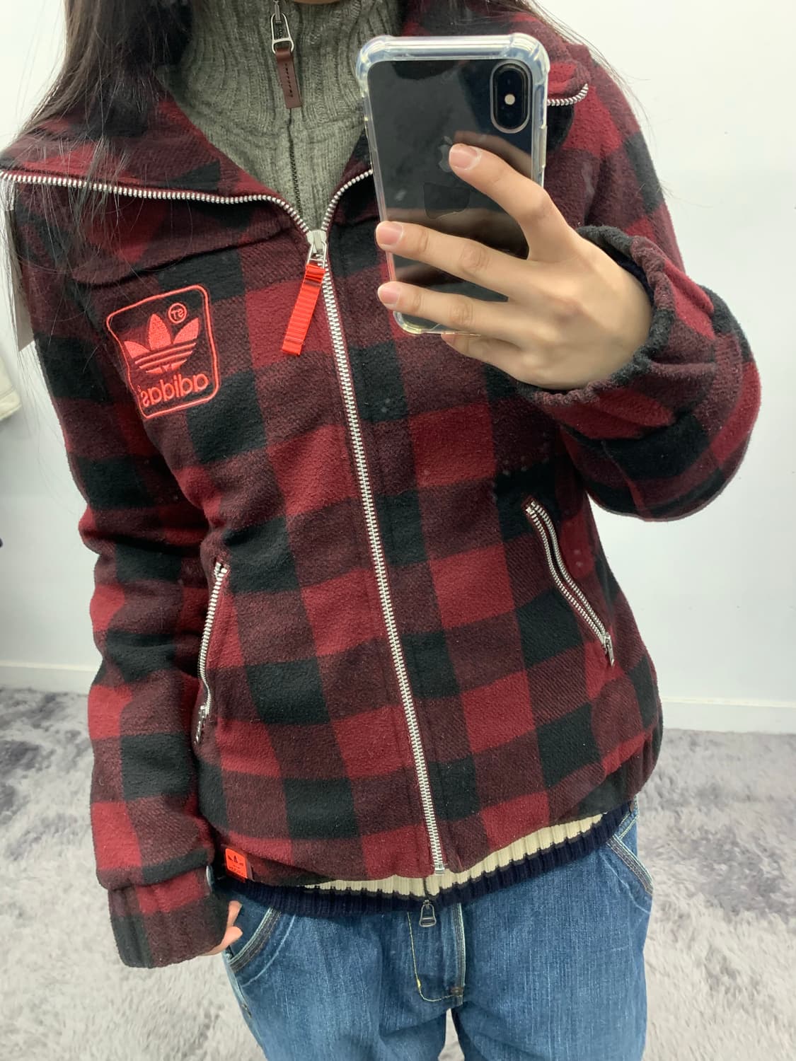 아디다스 울 체크 자켓 상품이미지3