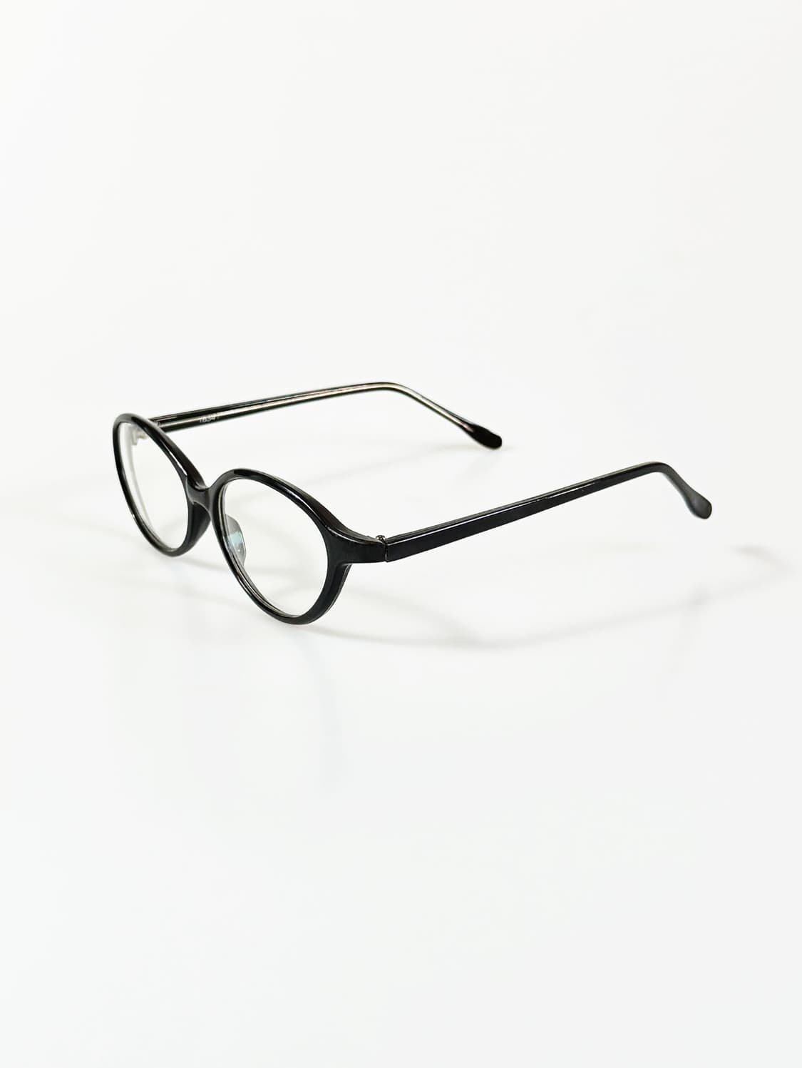 90s 블랙 오벌 뿔테 오버사이즈 프레임 빈티지 안경 상품이미지3