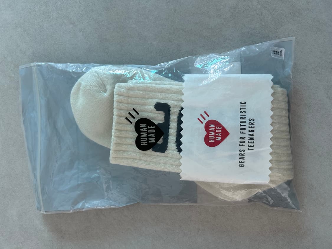 휴먼메이드 HM 로고 삭스 화이트 L 상품이미지1