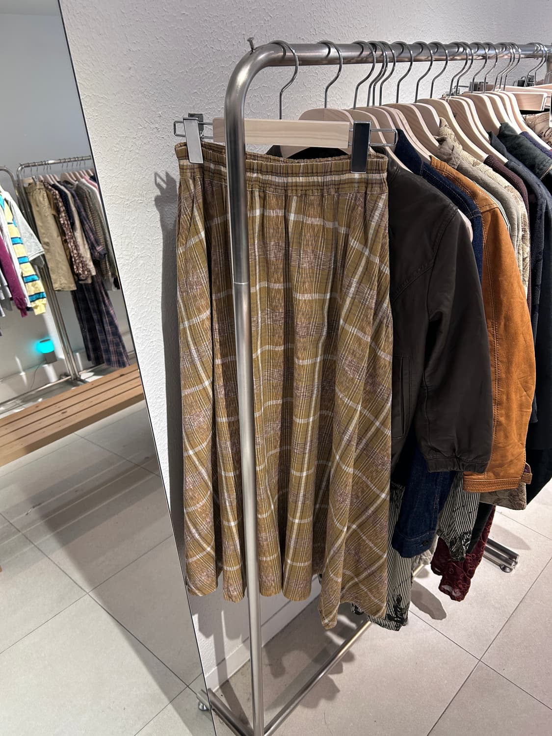 Plantaion by issey miyake check skirt 상품이미지1