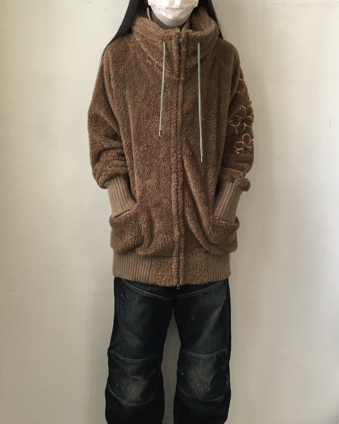 Oriental mood fleece high neck zip up 상품이미지1