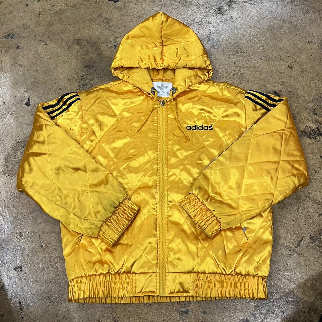 [정품/95] 아디다스 퀼팅 후드 옐로우 자켓 b14 상품이미지2