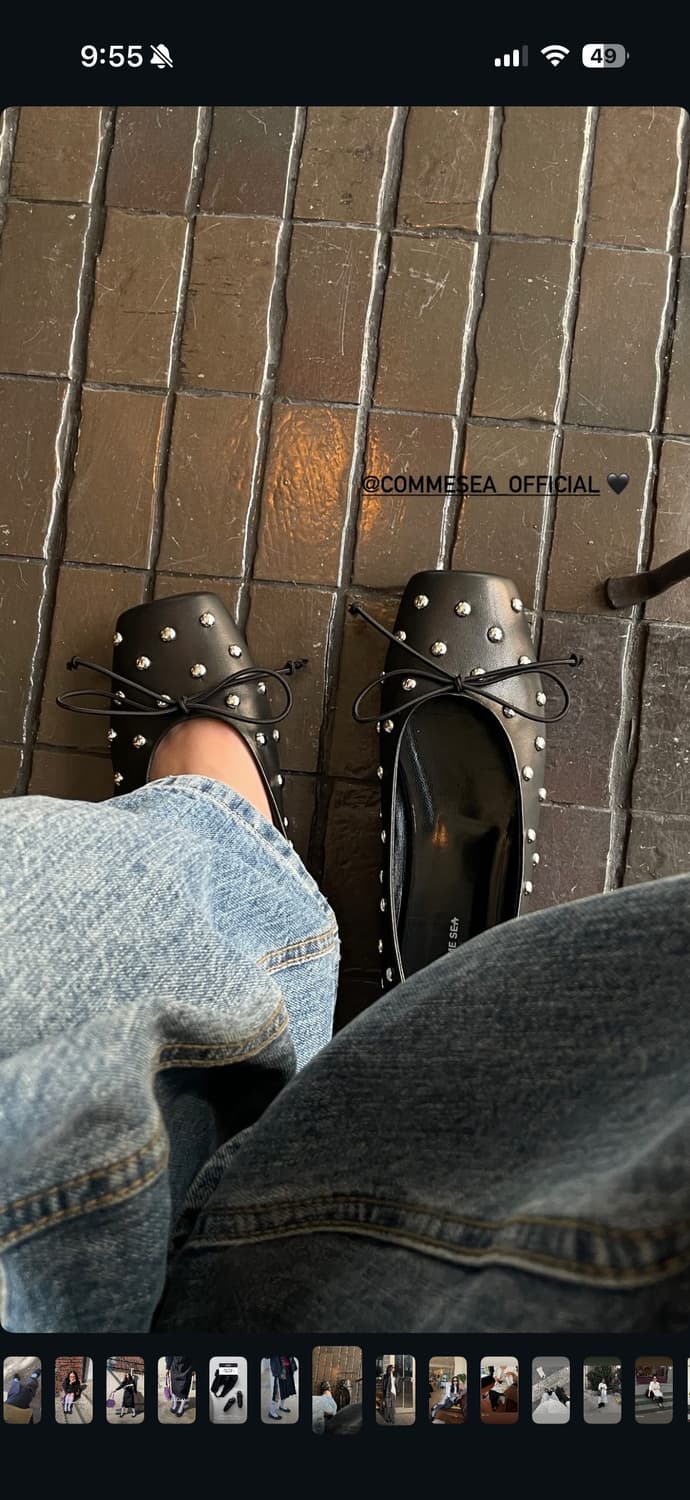 꼼시아 commesea Stud Ballerina Flats 상품이미지3