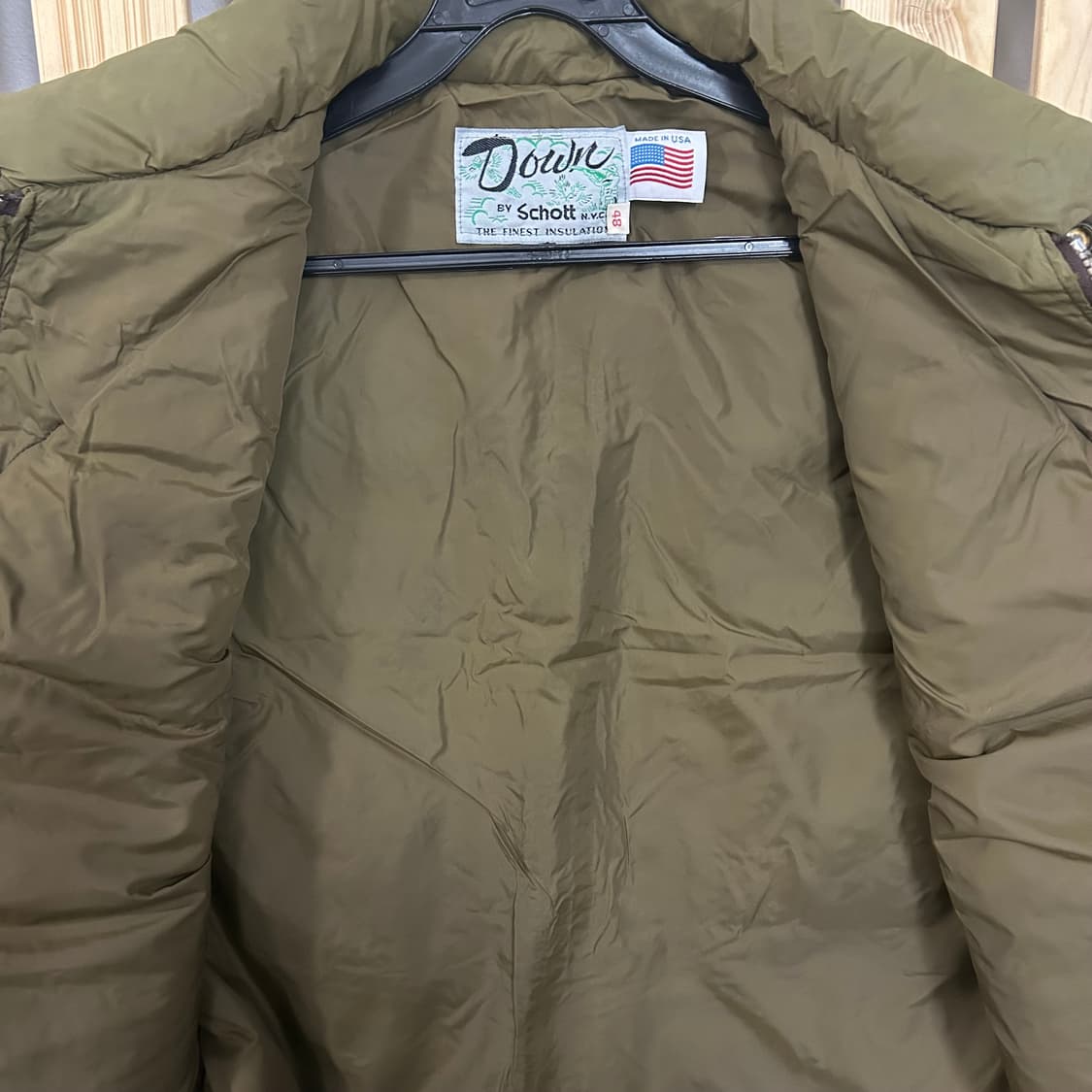  (48) Schott 쇼트 가죽 패딩 베스트 브라운 상품이미지9