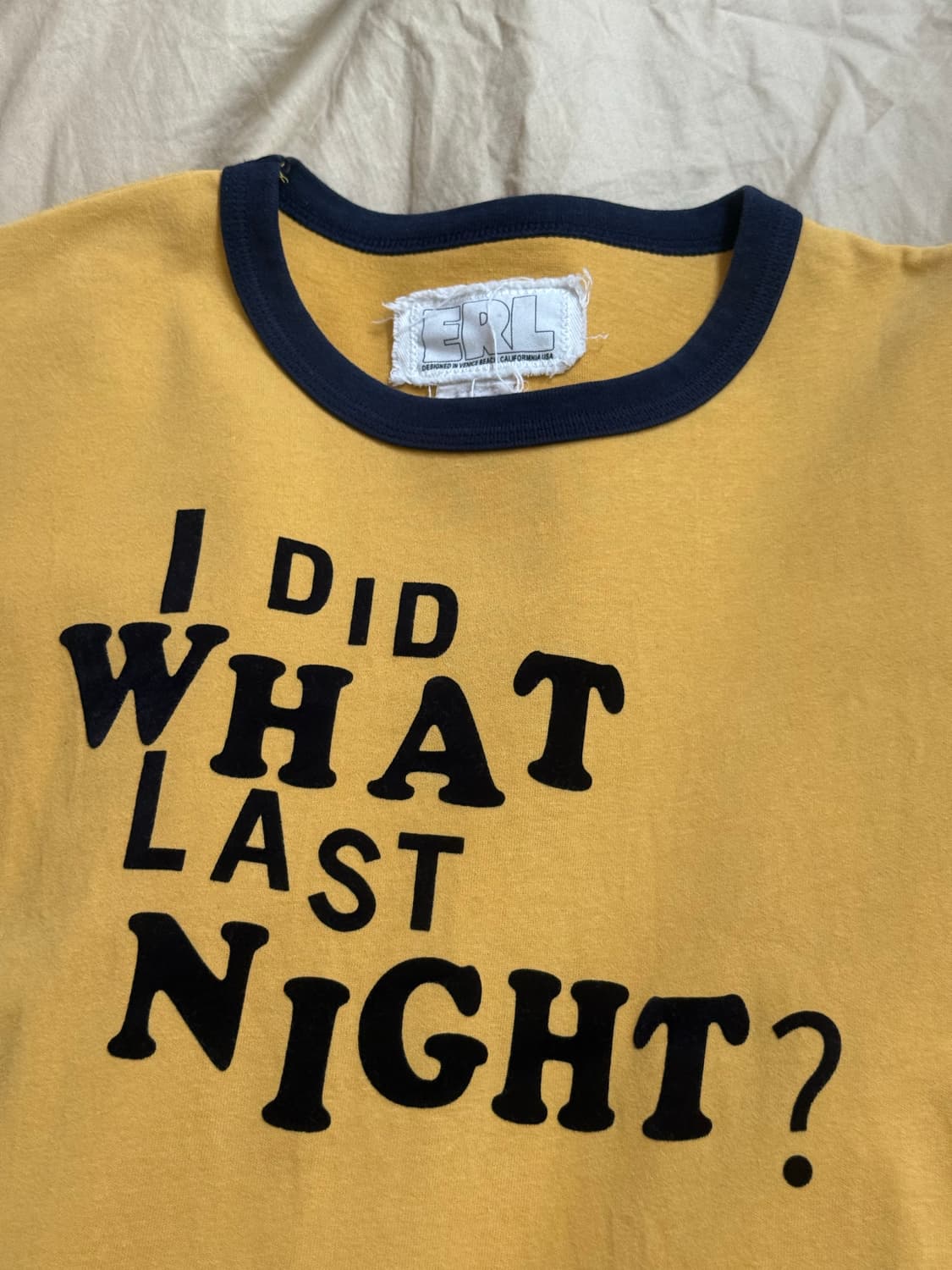 [S] ERL I Did What Iast Night? 링거 티셔츠 상품이미지2