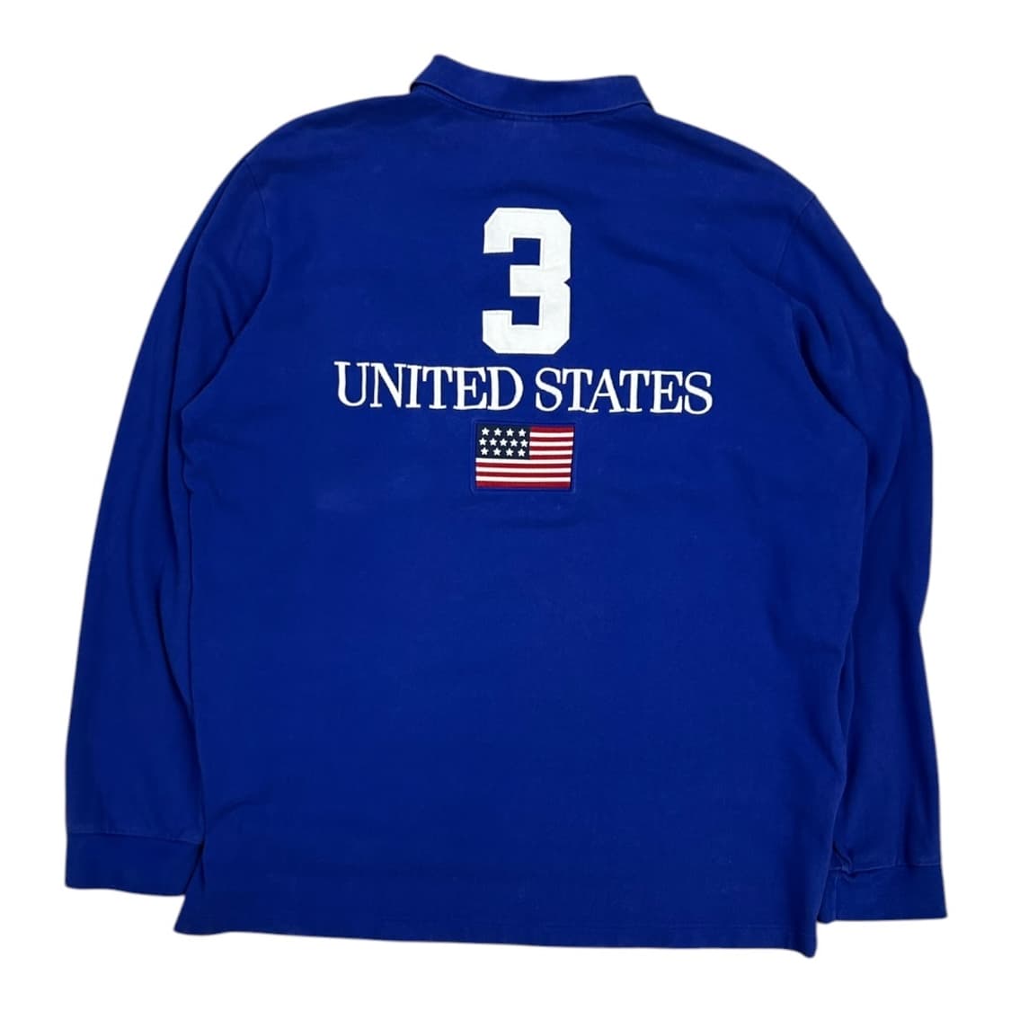 2XL) 폴로 랄프로렌 USA 빅포니 성조기 자수 카라 긴팔티 T-125 상품이미지3