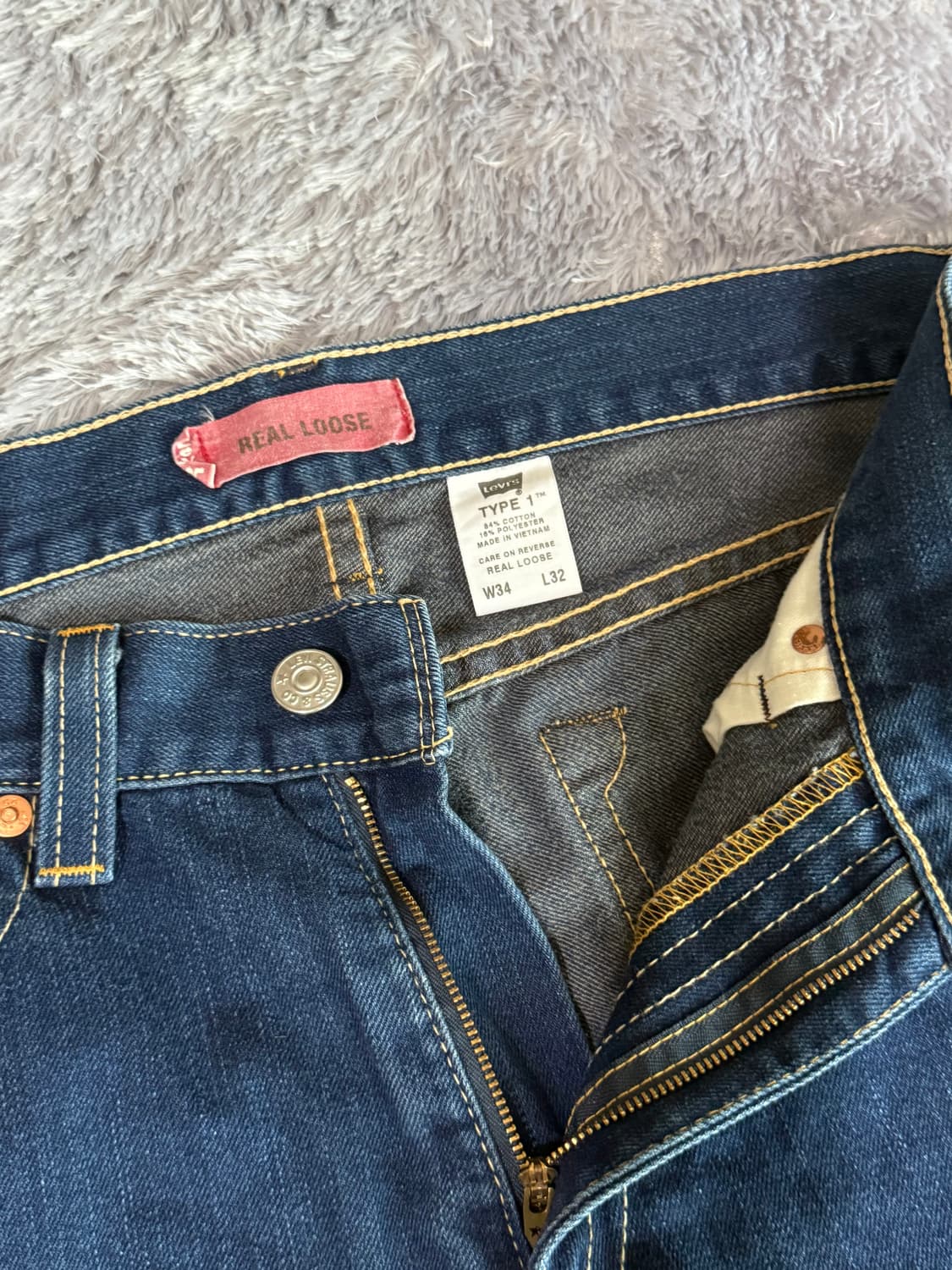 리바이스 00s 타입1 리얼 루즈 데님 팬츠 상품이미지3