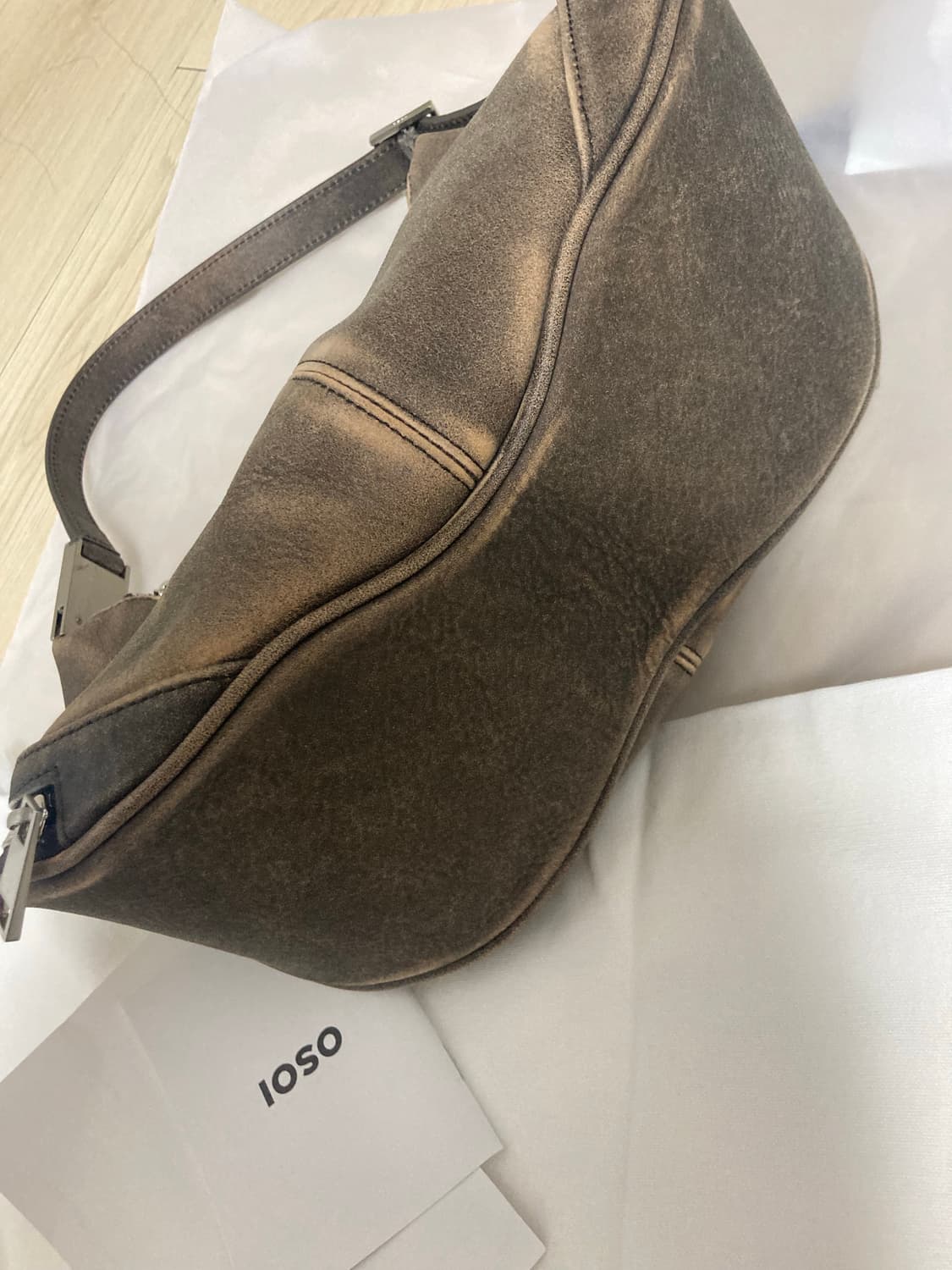 오소이 카고 호보백 빈티지브라운 토트백 상품이미지2