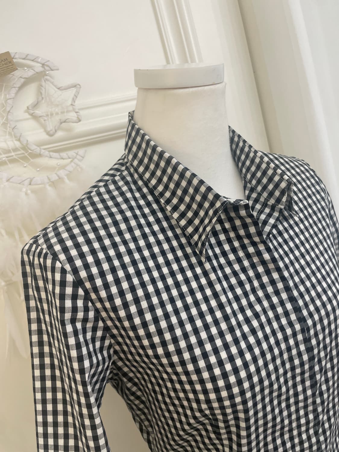 black gingham check basic shirt(size-M) 상품이미지7