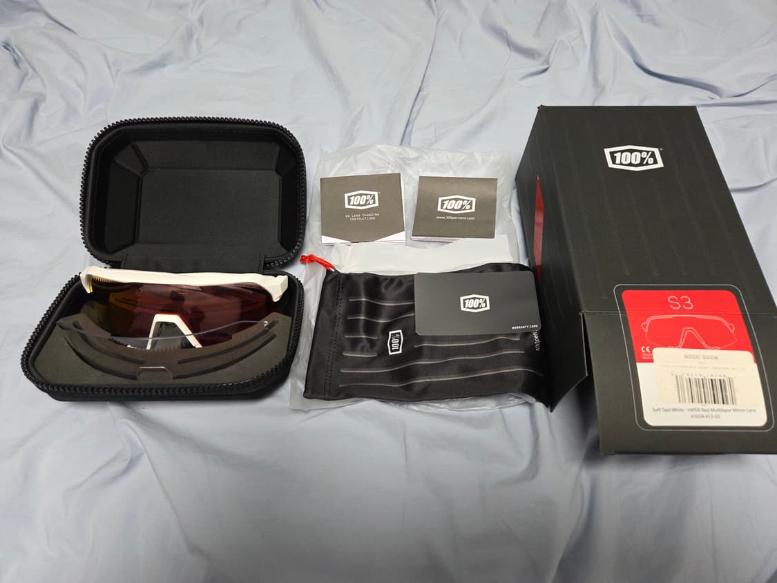 100% S3 소프트 텍트 화이트 - 하이퍼 레드 멀티레이어 미러 렌즈 상품이미지1