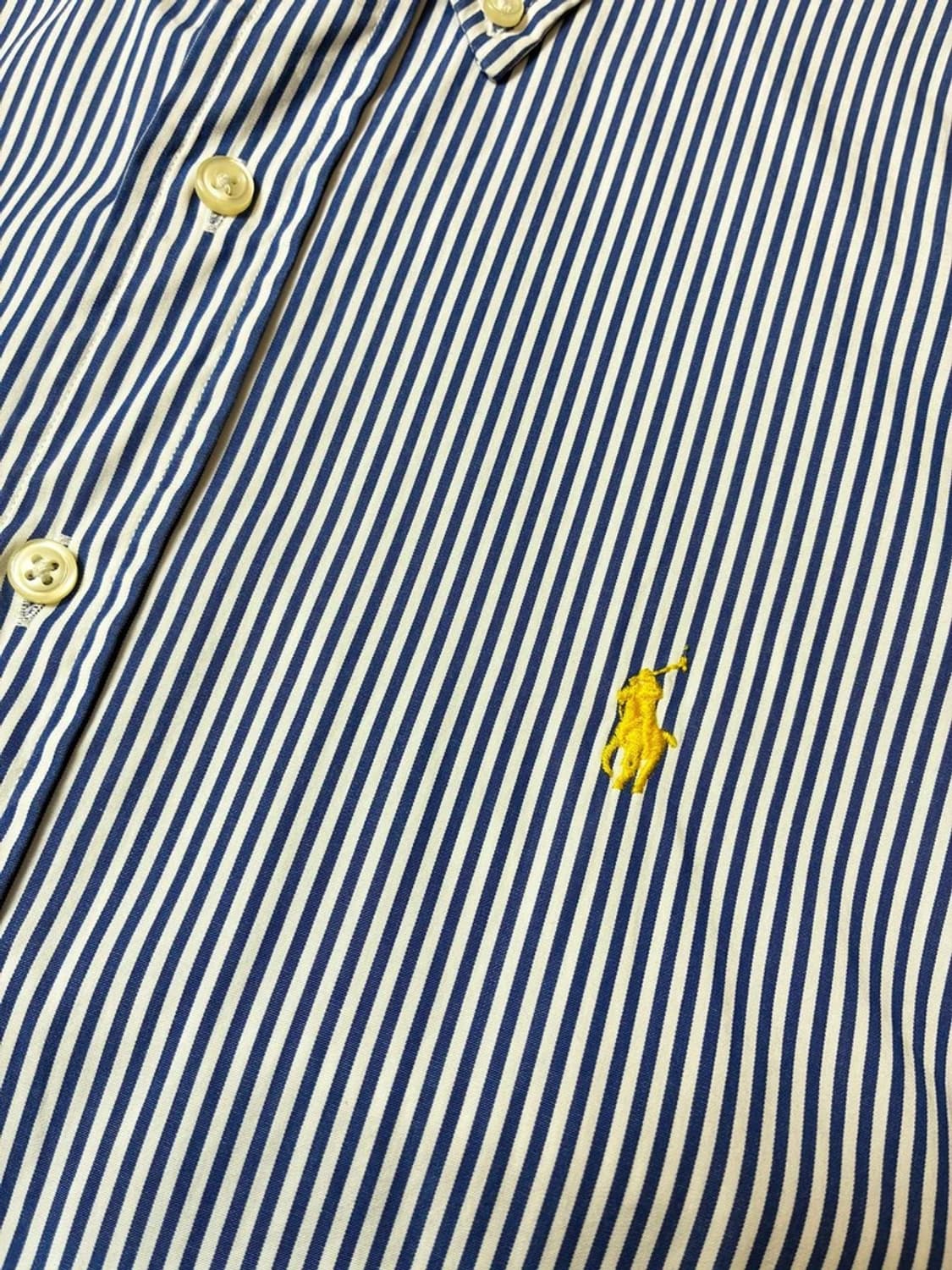 폴로 랄프로렌 옐로우 포니 스트라이프 반팔 셔츠 PN9669 상품이미지3