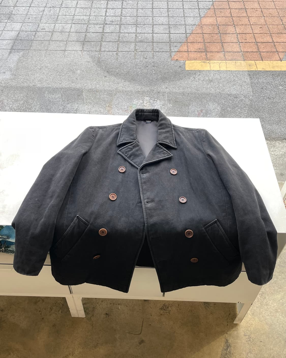 90s Helmut Lang Canvas Peacoat 헬무트 랭 코트 상품이미지7