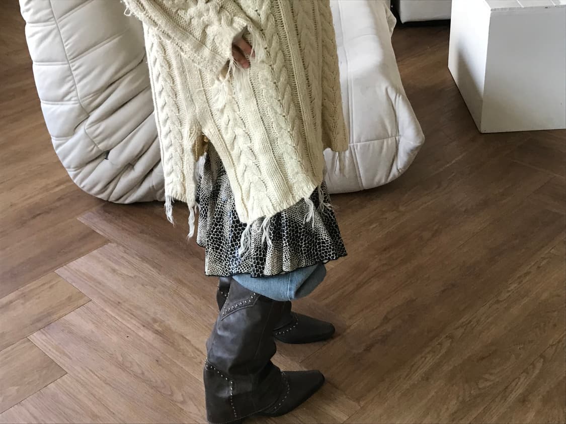 vintage ivory knit one-piece 상품이미지5