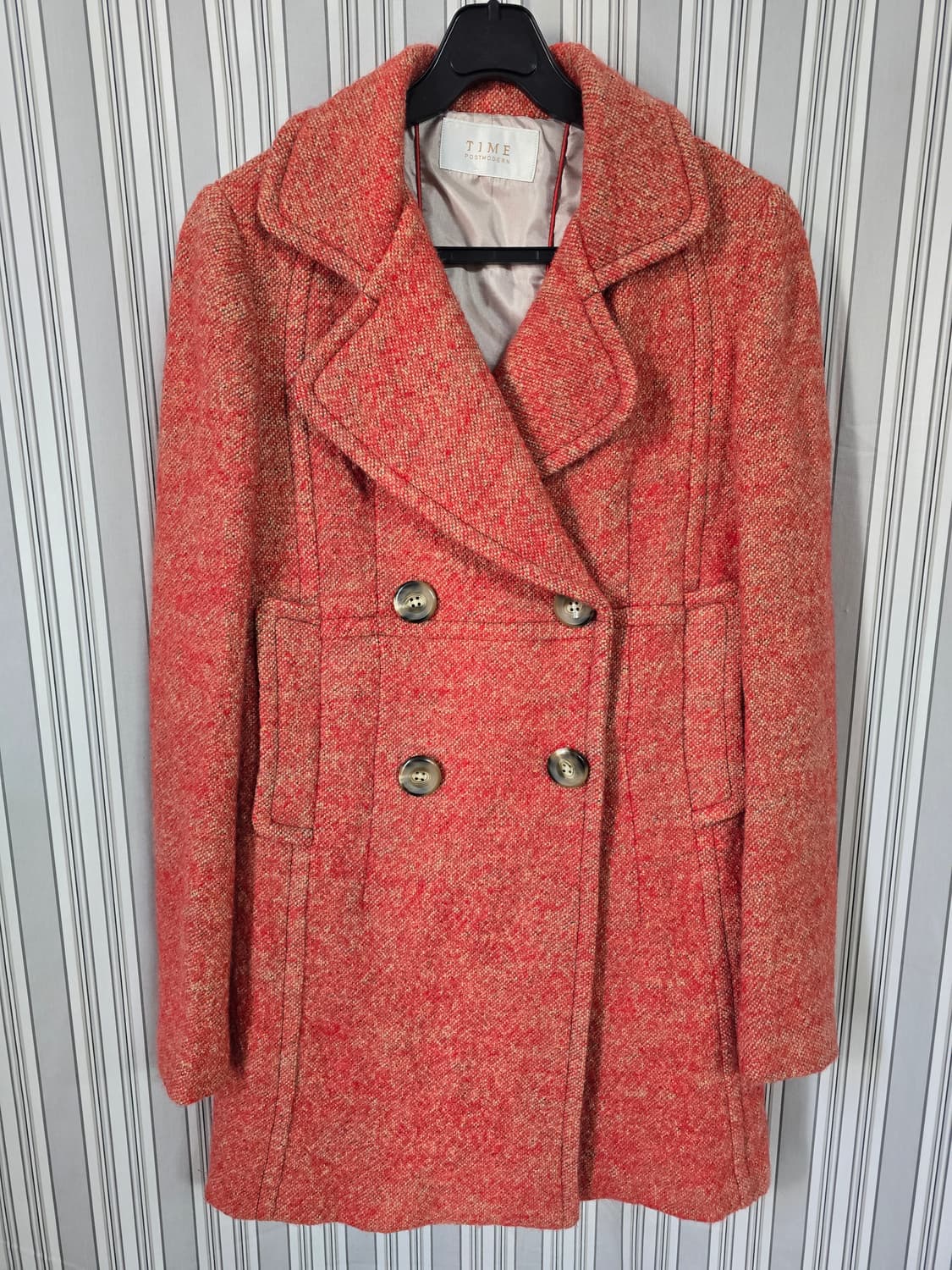 (82-90-160) 타임 여성 모혼방 트위드 더블버튼코트 상품이미지1