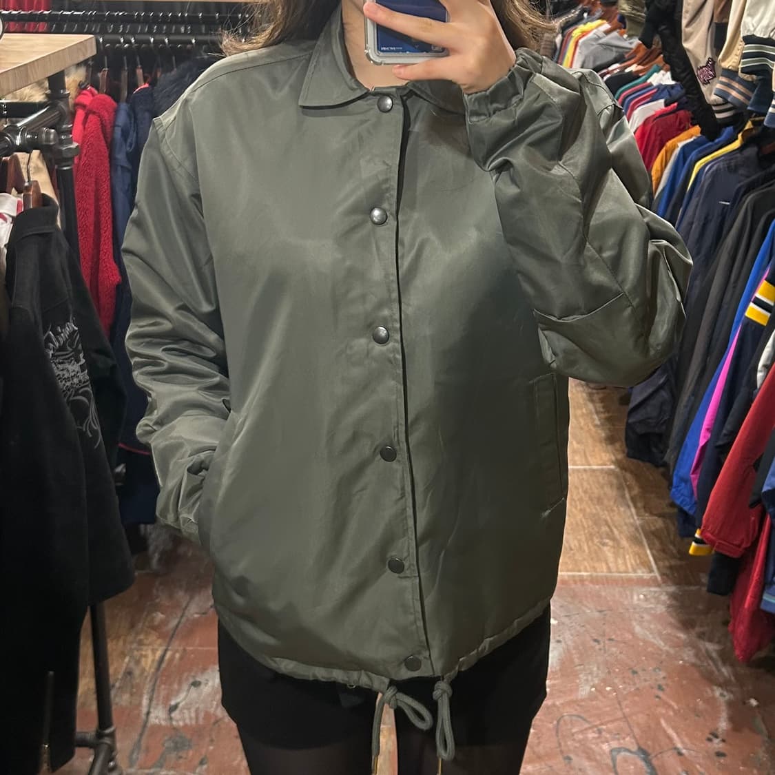 [HI] IISE 나일론 코치 자켓 카키 상품이미지1