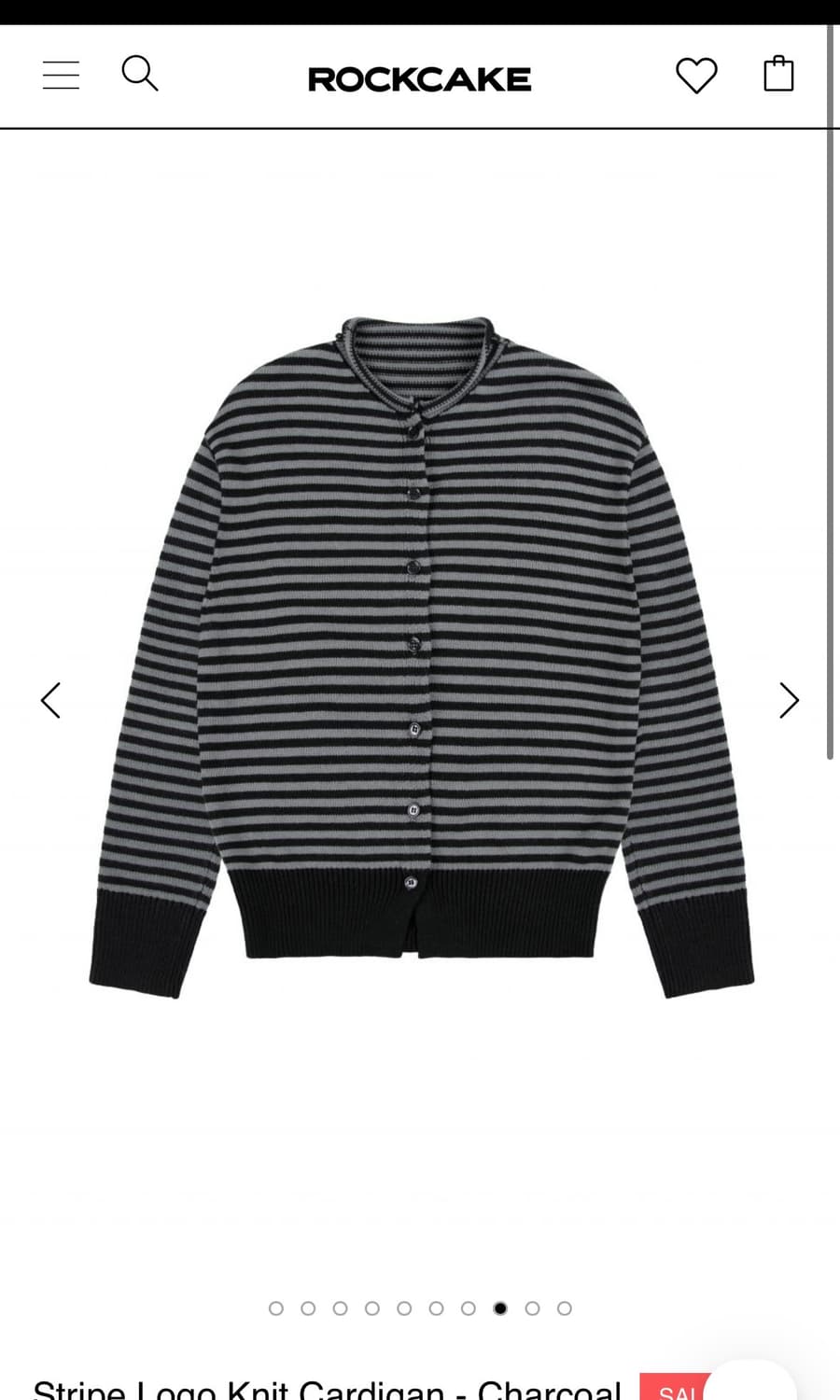 락케이크 스트라이프 가디건 차콜 s 상품이미지4