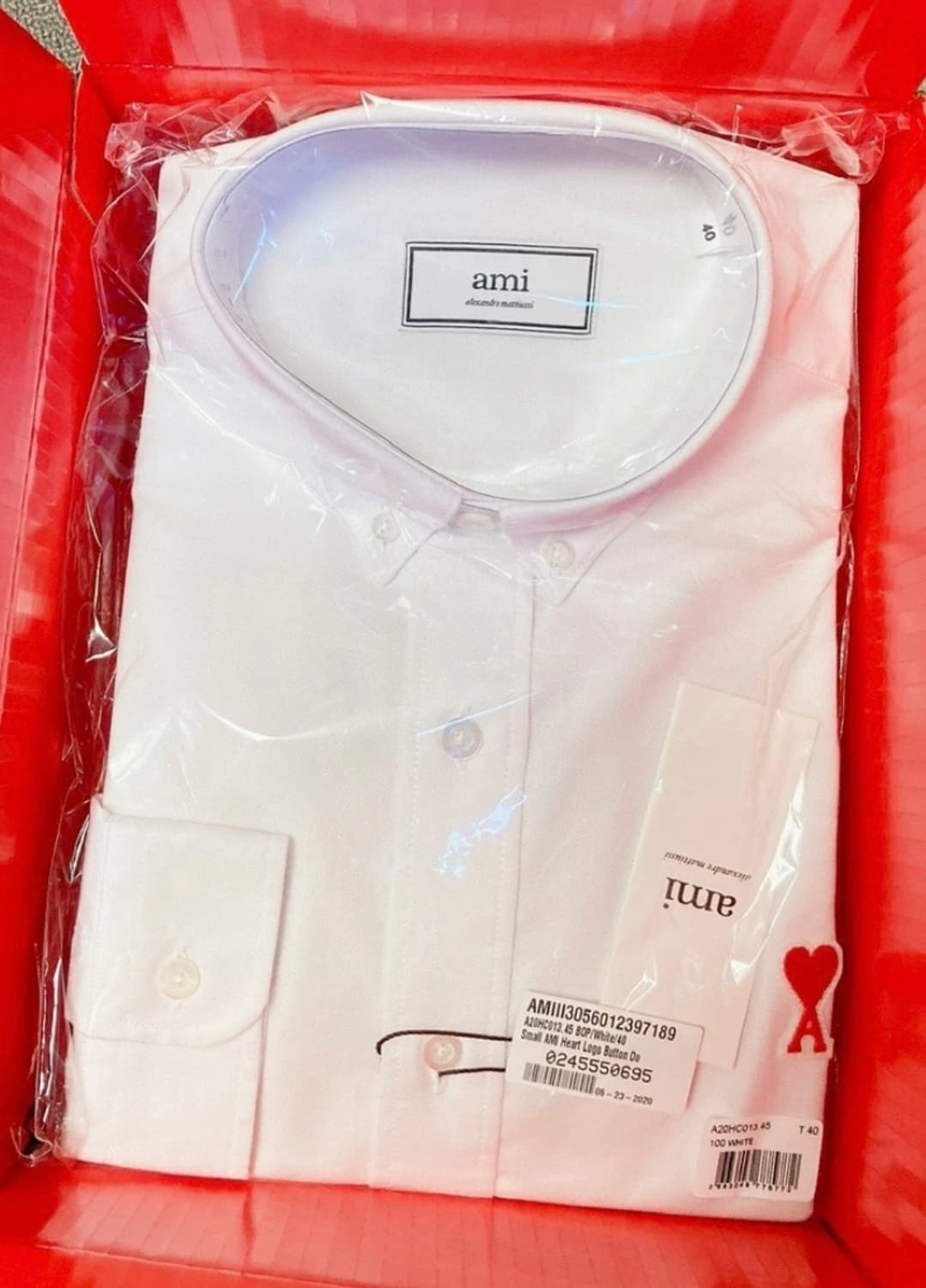 아미 스몰 하트 로고 화이트 셔츠(40사이즈,100) 상품이미지4