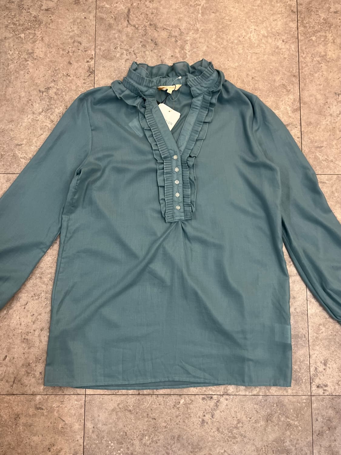 빈티지 셔링 블라우스 그린 #csz3268 상품이미지5