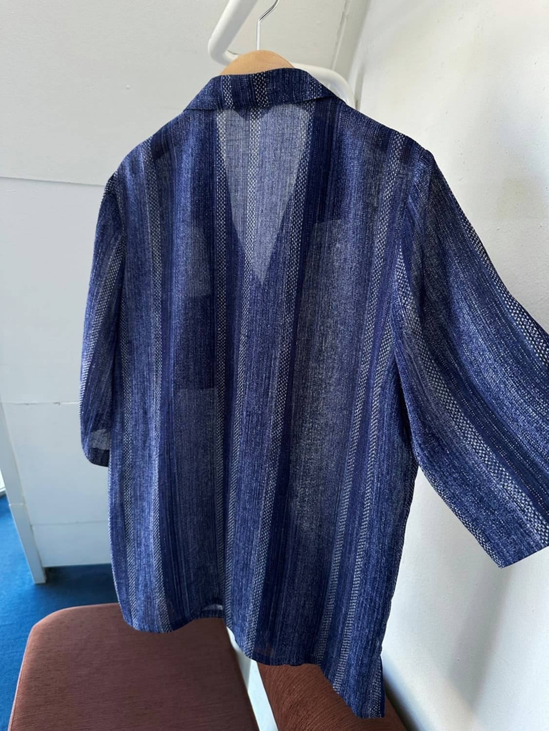 Irregularity pattern open collar H/S shi 상품이미지7