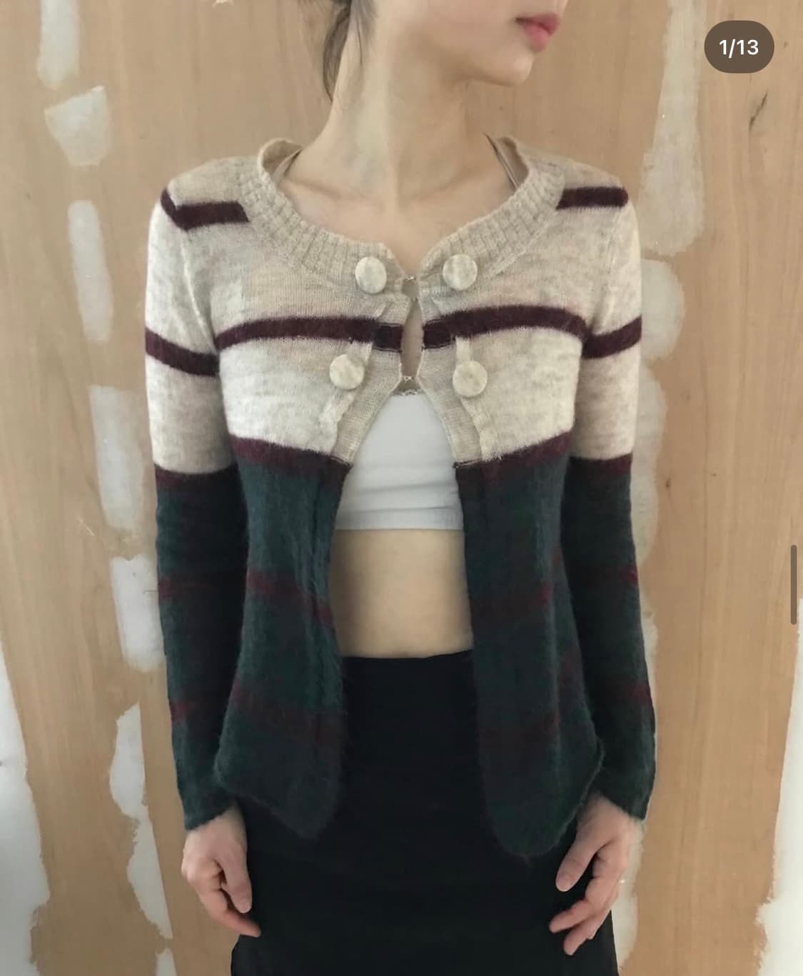 빈티지 스트라이프 가디건 판매합니다 상품이미지1