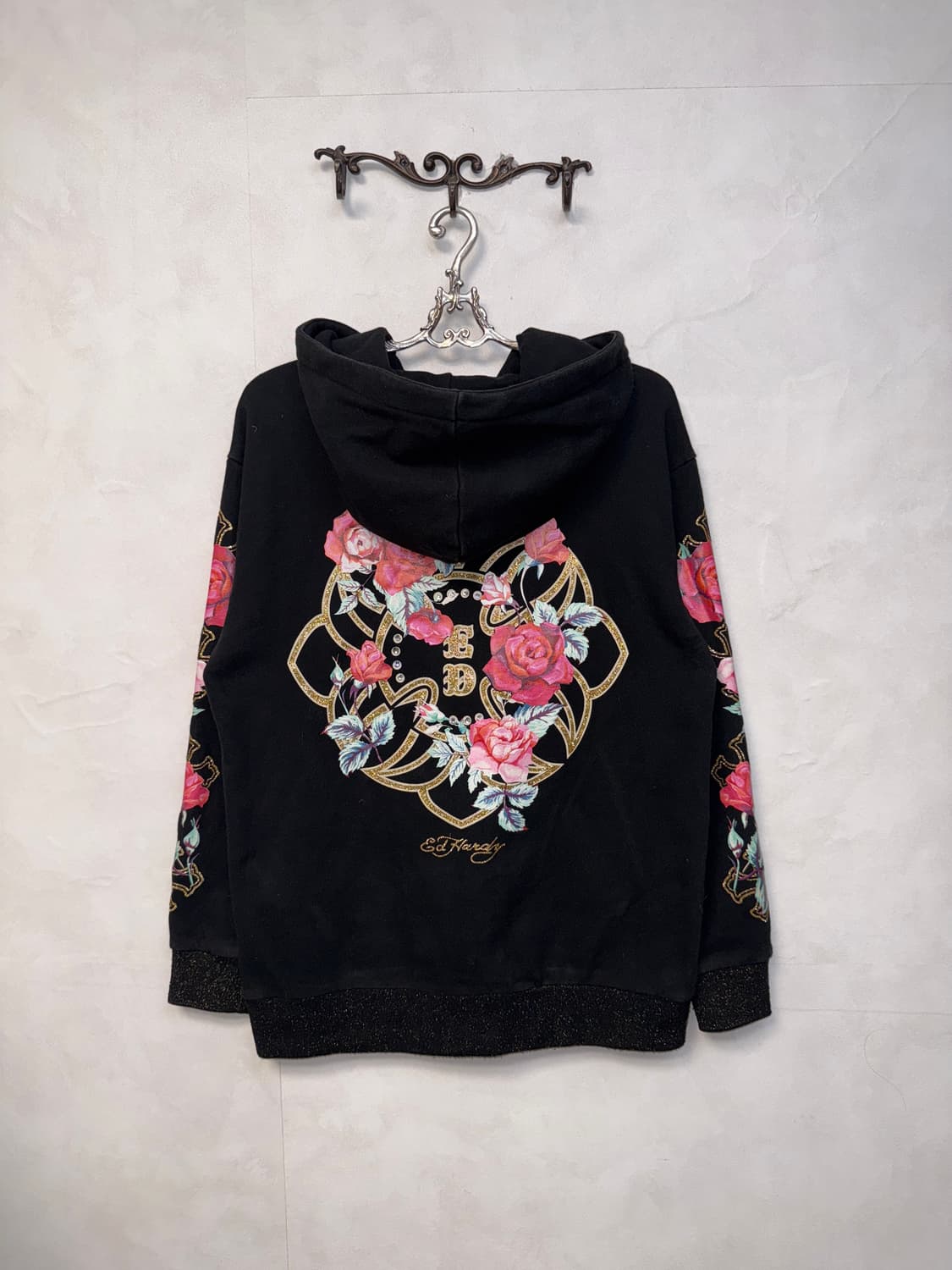 Ed Hardy oriental rose printed hood 상품이미지1
