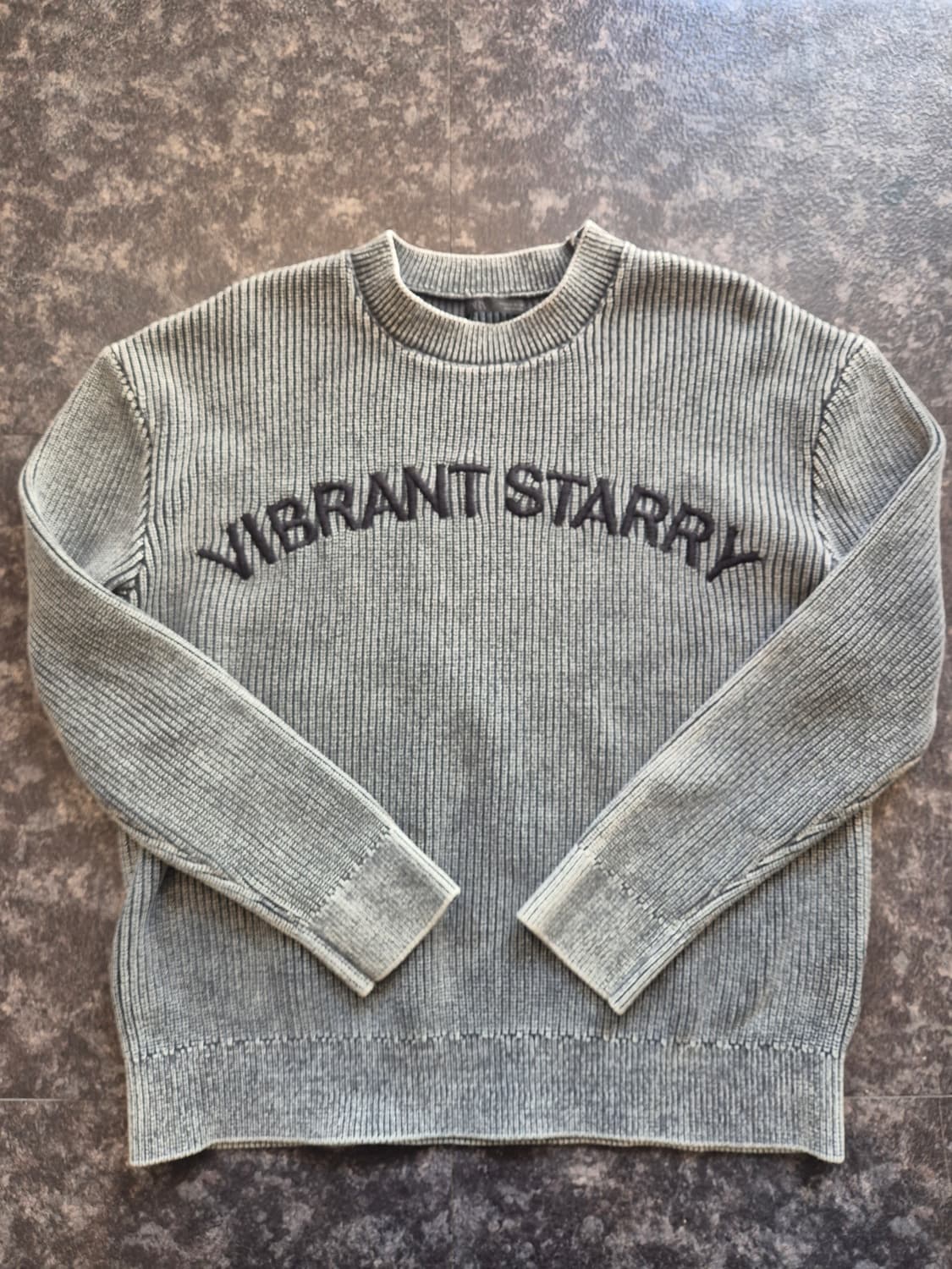 ZARA 워싱 텍스트 자수 스웨터 S  95(55 ) 상품이미지1