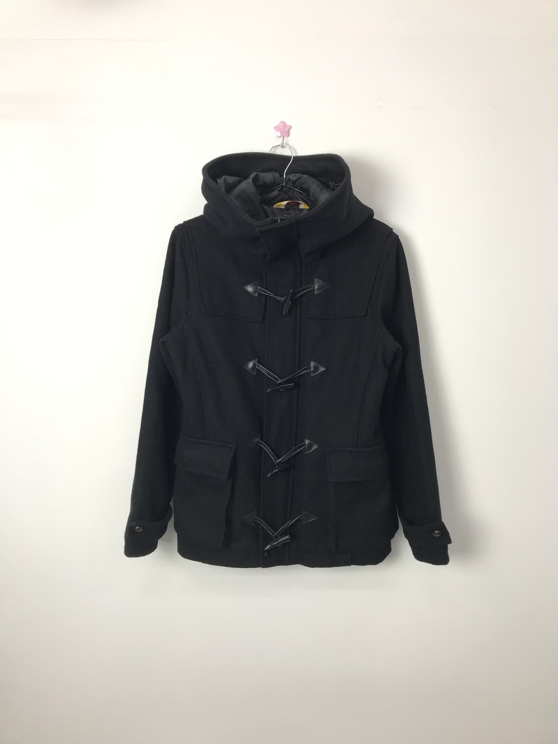 Jpn High-Neck Black Hooded Duffle Coat 상품이미지4