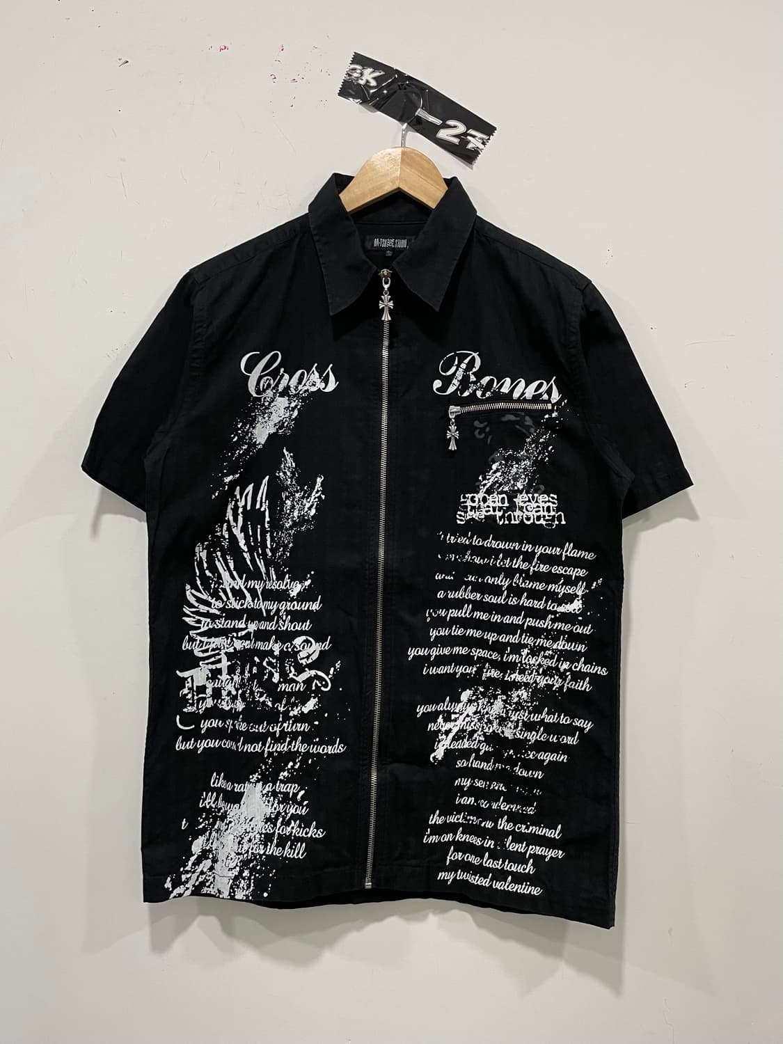 BA-TSU 바츠 Y2k 펑크 레터링 프린팅 반팔집업셔츠 상품이미지2