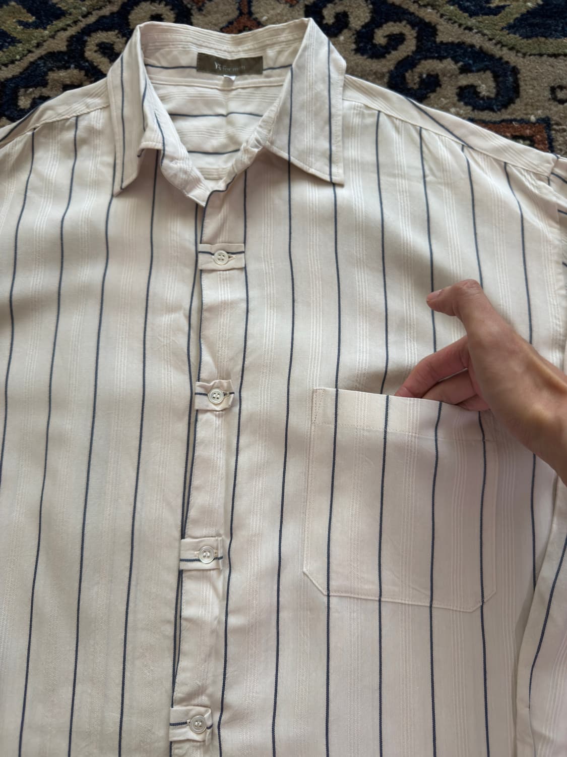Y's for men stripe rayon shirt 상품이미지4
