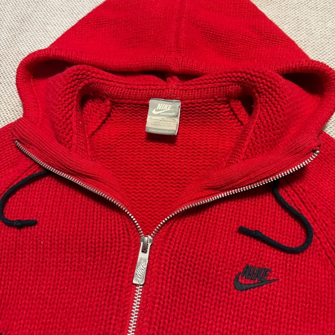 나이키 배색 니트 후드집업 상품이미지2