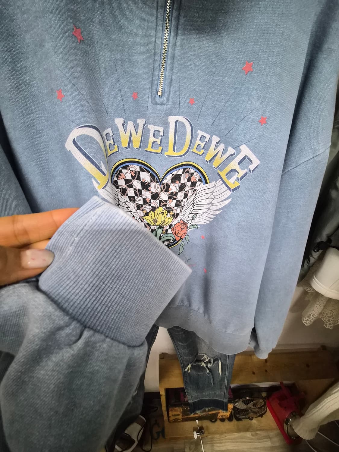 듀이듀이 러브 반집업 스웻셔츠 상품이미지5