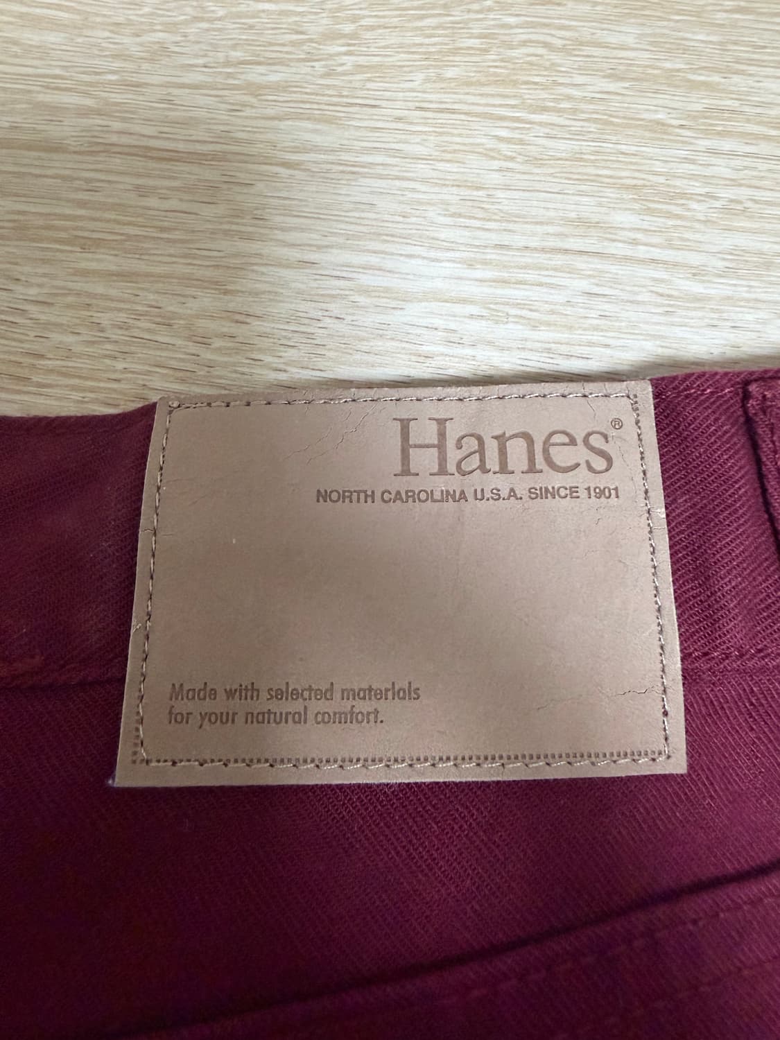 헤인즈 버건디 코튼팬츠 상품이미지5