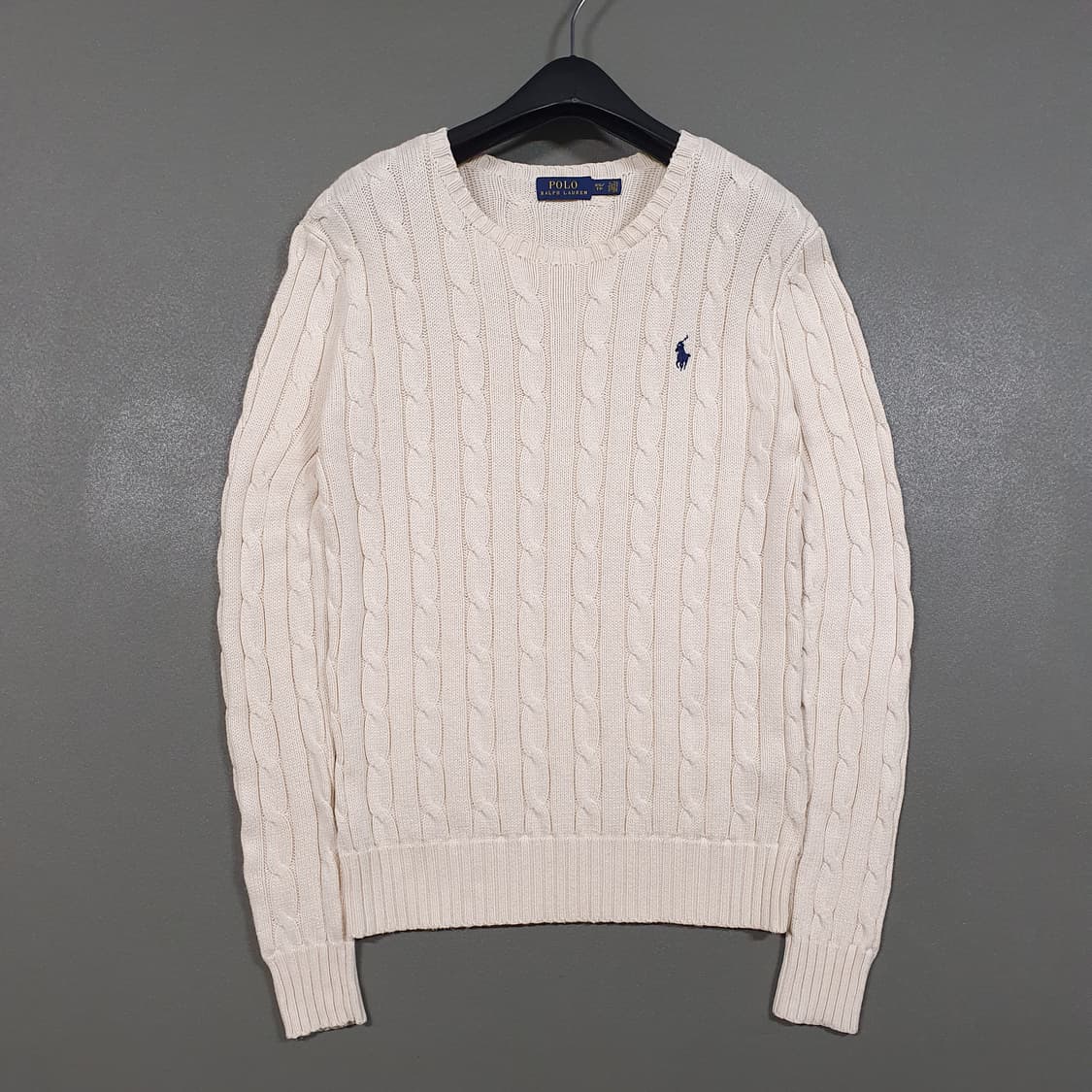 실측 여성 S) 폴로 랄프로렌 신형 케이블 니트 꽈배기 스웨터 크림 55 상품이미지2