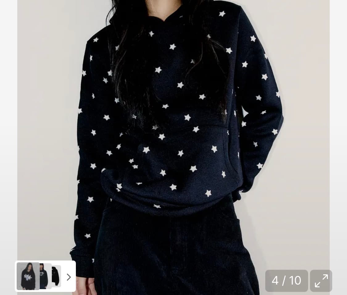 오피쉬 별 후드 블랙 상품이미지1