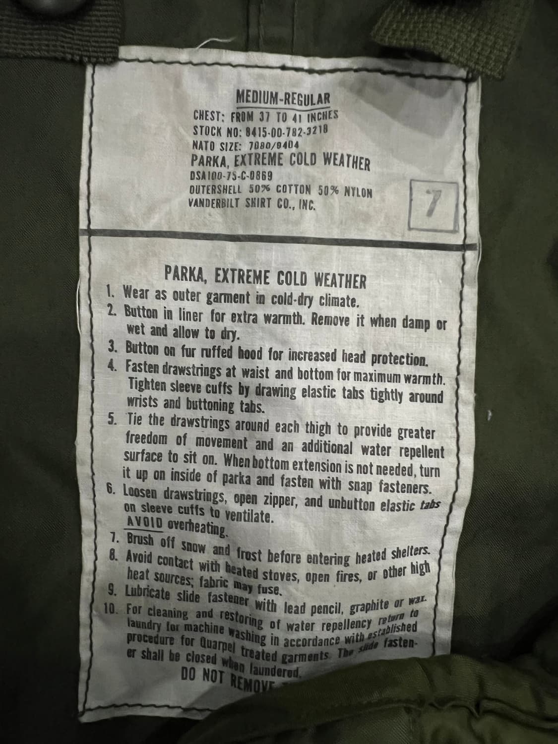 (M) M65 피쉬테일 오리지널 개파카 상품이미지5