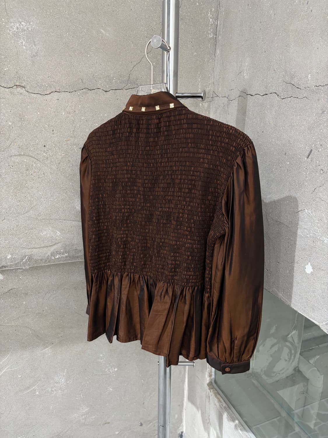 90’s 장폴고티에 스터드 카라 셔링 셔츠 상품이미지2