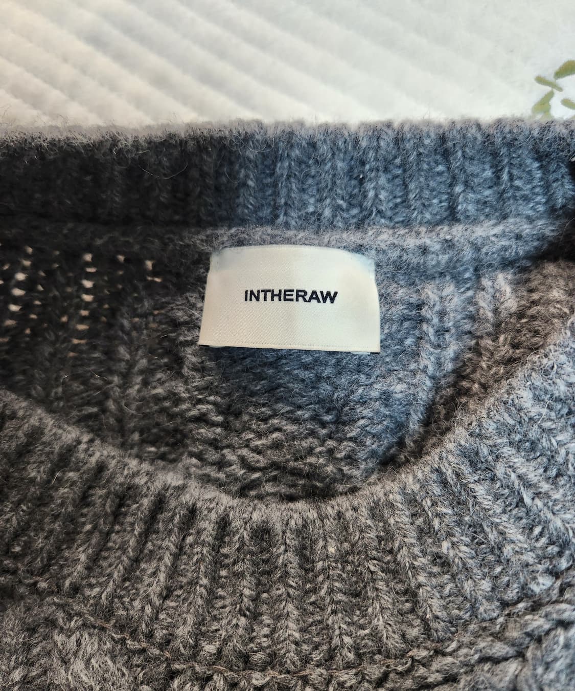 인더로우 알파카 헤비 아란 니트 그레이 03사이즈 상품이미지3