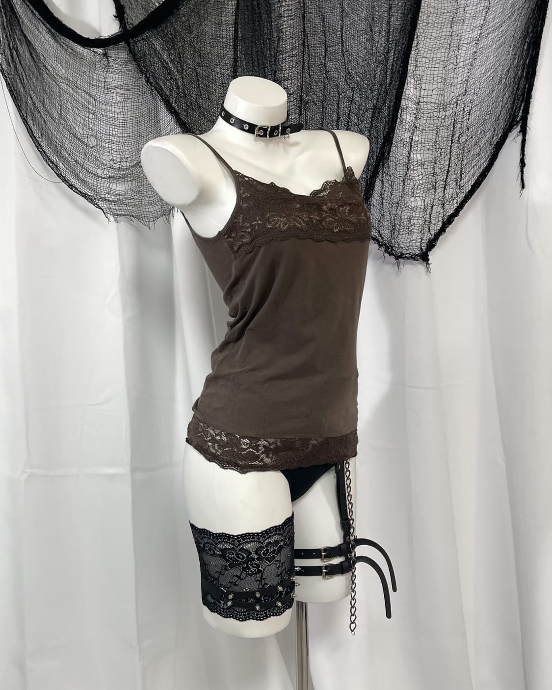 brown lace sleeveless 상품이미지3